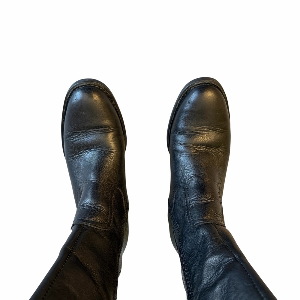 Born Carran Black Leather Healed Full Zip and Buckle Boots Size 7.5 #2102 - Picture 5 of 8